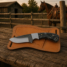 Load image into Gallery viewer, Flintmark Rasp Steel Skinner Knife – Resin Handle &amp; Leather Sheath