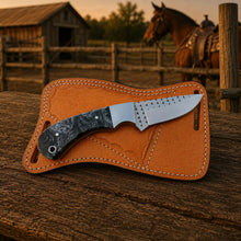 Load image into Gallery viewer, Flintmark Rasp Steel Skinner Knife – Resin Handle &amp; Leather Sheath