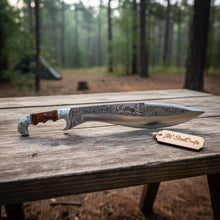 Load image into Gallery viewer, Frontier Bowie Knife Hand Engraved D2 Steel Blade Trailing Point Custom Handmade by JW SteelCrafts
