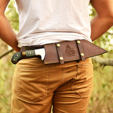 Load image into Gallery viewer, Green Micarta Handle Forged Machete – Full Tang Stainless Steel Outdoor Knife