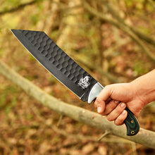 Load image into Gallery viewer, Green Micarta Handle Forged Machete – Full Tang Stainless Steel Outdoor Knife