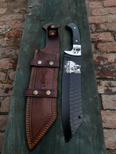 Load image into Gallery viewer, Green Micarta Handle Forged Machete – Full Tang Stainless Steel Outdoor Knife