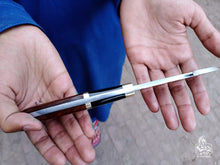 Load image into Gallery viewer, Gut hook knife with wood and brass handle.