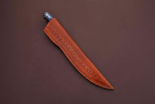 Load image into Gallery viewer, Handcrafted Damascus Steel Fish Fillet Knife with Blue Pakka Wood Handle and Leather Sheath