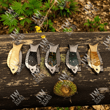 Load image into Gallery viewer, Hand Forged Damascus Steel Folding Knife – Honeycomb, Pinecone &amp; Brass Handle Variations