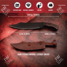 Load image into Gallery viewer, Hand Forged High Carbon Steel Persian-Style Bowie Knife, Upswept Trailing Point Blade, Pakka Wood Handle, JW SteelCrafts