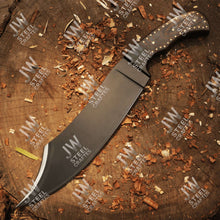 Load image into Gallery viewer, Hand Forged High Carbon Steel Persian-Style Bowie Knife, Upswept Trailing Point Blade, Pakka Wood Handle, JW SteelCrafts