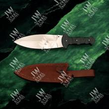 Load image into Gallery viewer, Hand-Forged J2 Stainless Steel Outdoor Utility Knife – Micarta Handle, Leather Sheath