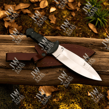 Load image into Gallery viewer, Hand-Forged J2 Stainless Steel Outdoor Utility Knife – Micarta Handle, Leather Sheath