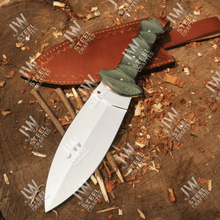 Load image into Gallery viewer, Hand-Forged J2 Stainless Steel Outdoor Utility Knife – Micarta Handle, Leather Sheath