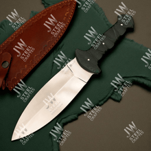 Load image into Gallery viewer, Hand-Forged J2 Stainless Steel Outdoor Utility Knife – Micarta Handle, Leather Sheath