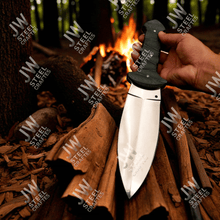 Load image into Gallery viewer, Hand-Forged J2 Stainless Steel Outdoor Utility Knife – Micarta Handle, Leather Sheath