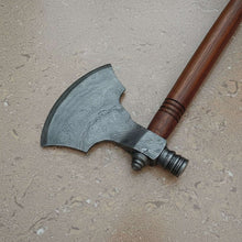 Load image into Gallery viewer, Hand-forged Pipe Axe in Pattern-Welded Steel for Camping and Woodcraft