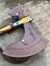 Load image into Gallery viewer, Hand-Forged Viking Double-Bit Fantasy Display Axe with Engraved Head