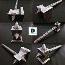 Load image into Gallery viewer, Hand made Damascus steel viking hammer Divine Enterprises