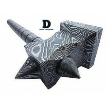 Load image into Gallery viewer, Hand made Damascus steel viking hammer Divine Enterprises