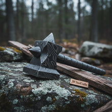 Load image into Gallery viewer, Hand made damascus steel viking hammer