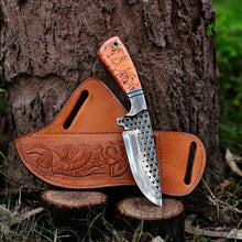 Load image into Gallery viewer, Cowboy Hunting Knife Rasp D2 Steel Turquoise Handle