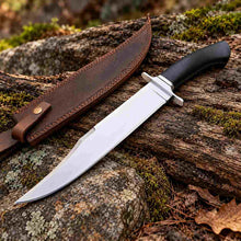 Load image into Gallery viewer, Handcrafted D2 Steel Bowie Knife with Micarta Handle and Leather Sheath