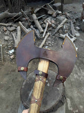 Load image into Gallery viewer, Handcrafted Double-Head Decorative Axe with Wooden Handle – JW SteelCrafts