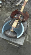 Load image into Gallery viewer, Handcrafted Double-Head Decorative Axe with Wooden Handle – JW SteelCrafts