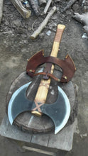 Load image into Gallery viewer, Handcrafted Double-Head Decorative Axe with Wooden Handle – JW SteelCrafts