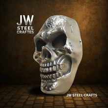 Load image into Gallery viewer, Handcrafted Metal Skull Mask: Choose Copper, Chrome or Antique Finish