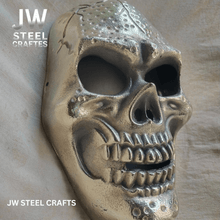 Load image into Gallery viewer, Handcrafted Metallic Skull Mask – Copper, Antique Gold &amp; Chrome Finish Variations