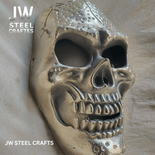 Load image into Gallery viewer, Handcrafted Metal Skull Mask: Choose Copper, Chrome or Antique Finish