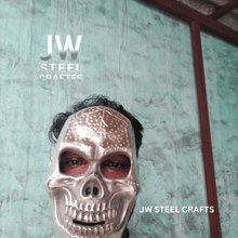 Load image into Gallery viewer, Handcrafted Metallic Skull Mask – Copper, Antique Gold &amp; Chrome Finish Variations