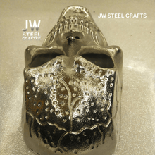 Load image into Gallery viewer, Handcrafted Metal Skull Mask: Choose Copper, Chrome or Antique Finish