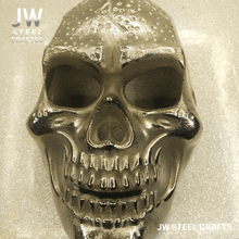 Load image into Gallery viewer, Handcrafted Metallic Skull Mask – Copper, Antique Gold &amp; Chrome Finish Variations