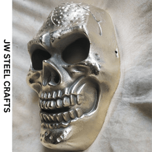 Load image into Gallery viewer, Handcrafted Metallic Skull Mask – Copper, Antique Gold &amp; Chrome Finish Variations