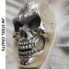 Load image into Gallery viewer, Handcrafted Metal Skull Mask: Choose Copper, Chrome or Antique Finish