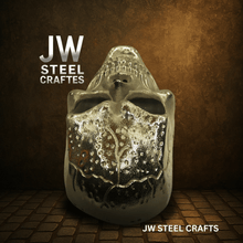 Load image into Gallery viewer, Handcrafted Metal Skull Mask: Choose Copper, Chrome or Antique Finish