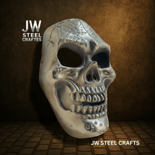 Load image into Gallery viewer, Handcrafted Metallic Skull Mask – Copper, Antique Gold &amp; Chrome Finish Variations