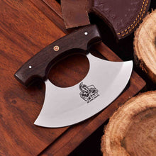Load image into Gallery viewer, Handcrafted Ulu Chopper Knife – Wenge Wood Handle | Stainless Steel Blade | JW SteelCrafts