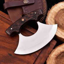 Load image into Gallery viewer, Handcrafted Ulu Chopper Knife – Wenge Wood Handle | Stainless Steel Blade | JW SteelCrafts