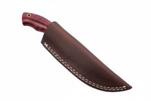 Load image into Gallery viewer, Damascus Trailing Point Skinner Knife with Red Wood Handle – 9 Inch Overall