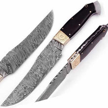 Load image into Gallery viewer, Handmade Bush craft Knife Damascus Steel DK-043