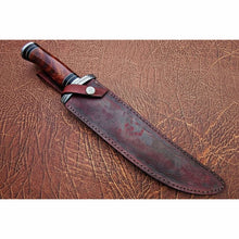 Load image into Gallery viewer, Handmade Clip Point Bowie Knife Damascus Steel Blade Custom Fixed Blade Knife JW SteelCrafts