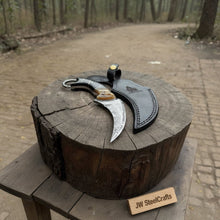 Load image into Gallery viewer, Handmade Custom Damascus Karambit Knife.
