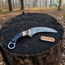 Load image into Gallery viewer, Handmade Custom Damascus Karambit Knife.
