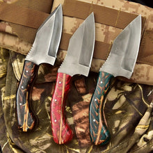 Load image into Gallery viewer, Acid Washed Stainless Steel Hunting Knife – Pinecone Handle | Outdoor &amp; Camping Knife