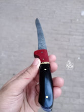 Load image into Gallery viewer, Handmade Damascus Boning Knife, Full Tang Fillet Knife with Black Micarta and Resin Handle, JW SteelCrafts