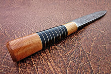 Load image into Gallery viewer, Handmade Damascus Chef Knife with Leather Sheath, 14 Inch Full Tang Kitchen Knife, 9 Inch Blade, Olive Wood Handle with Black Resin Spacers