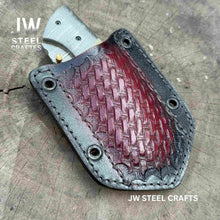 Load image into Gallery viewer, Handmade Damascus Drop Point Folding Knife – American Flag Handle, EDC Pocket Knife