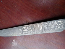 Load image into Gallery viewer, Handmade Damascus Fillet Knife – Flexible Fish Filleting Blade with Rosewood Handle, Full Tang Professional Fishing Knife, Leather Sheath Included, JW SteelCrafts