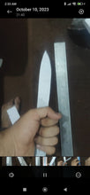 Load image into Gallery viewer, Handmade Damascus Fixed Blade Knife — Full Tang, Leather Sheath