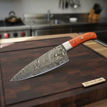 Load image into Gallery viewer, Handmade Damascus Gyuto Knife, Orange Wood Handle Japanese Kitchen Knife, Forged Damascus Steel Chef Gyuto, Professional Cooking Knife, JW SteelCrafts